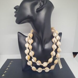 Vintage Puka Shell‎ Necklace Handmade Philippines Multi-Strand Natural Beaded